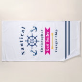 Nautical Best Sailor White Strandlaken (Voorkant)