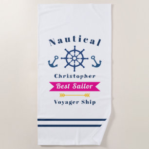 Nautical Best Sailor White Strandlaken