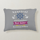 Nautical Best Sailor Wine Grey Accent Kussen (Voorkant)