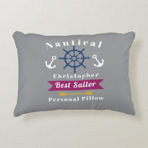 Nautical Best Sailor Wine Grey Accent Kussen