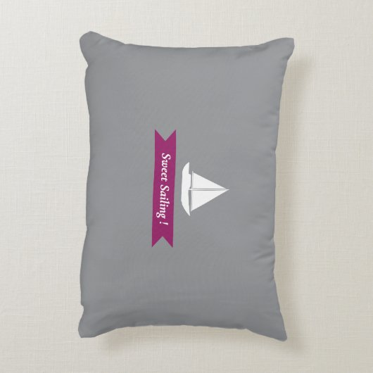 Nautical Best Sailor Wine Grey Accent Kussen (Achterkant (Verticaal))