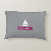 Nautical Best Sailor Wine Grey Accent Kussen (Achterkant)