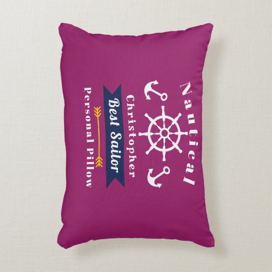 Nautical Best Sailor Wine Red Accent Kussen (Voorkant(Verticaal))