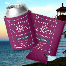 Nautical Best Sailor Wine Red Blikjeskoeler