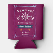 Nautical Best Sailor Wine Red Blikjeskoeler (Voorkant)