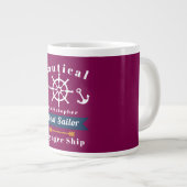 Nautical Best Sailor Wine Red Grote Koffiekop (Voorkant rechts)