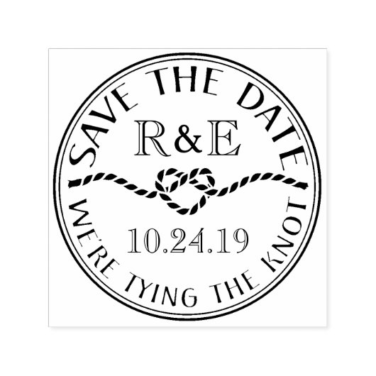 Nautical Bewaar de datum Custom Stamp Zelfinktende Stempel (Design)