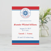 Nautical Birth Announement, Boy Aankondiging (Staand voorkant)
