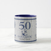 Nautical Birthday 50 en Fantastic Navy Blue Grey Mok (Midden)