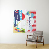 Nautical Birthday / Baby shower Backdrop Banner Wandkleed (In Situ (horizontaal))