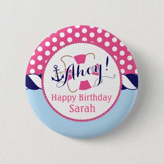 Nautical Birthday Button (Voorkant)
