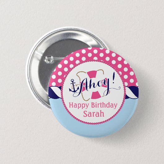 Nautical Birthday Button (Voorkant /achterkant)