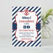 Nautical Birthday Invitation - Adult Mannen Anchor Kaart (Staand voorkant)