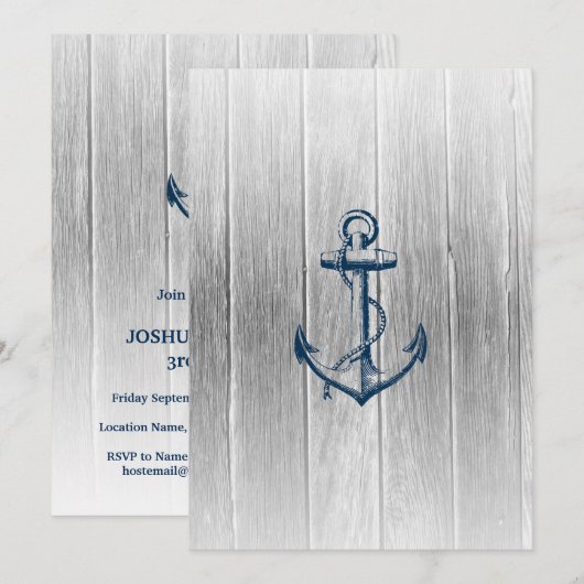 Nautical Birthday Invitation Kaart (Voorkant / Achterkant)