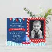 Nautical Birthday Invitations Kaart (Staand voorkant)
