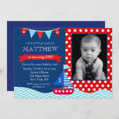 Nautical Birthday Invitations Kaart (Voorkant / Achterkant)