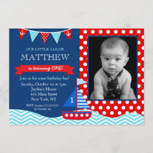 Nautical Birthday Invitations Kaart
