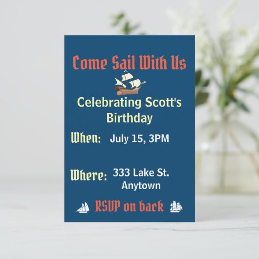 Nautical Birthday Kaart (Staand voorkant)