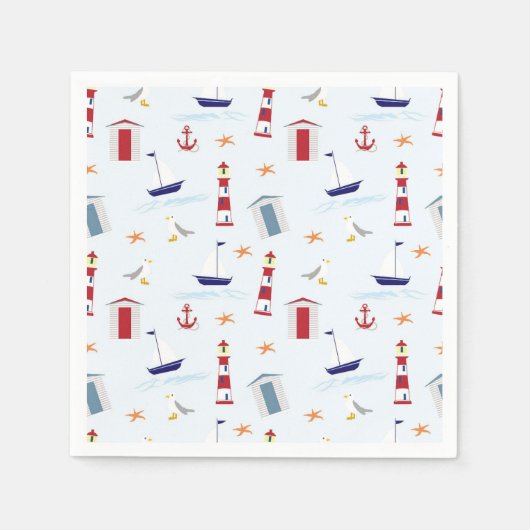 Nautical Birthday Party Accessoires Servet (Voorkant)