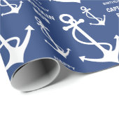 Nautical Birthday Party bevat ankerpatroon Cadeaupapier (Rol Hoek)