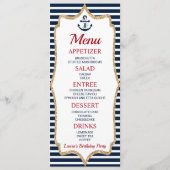 Nautical Birthday Party Food Menu (Voorkant)