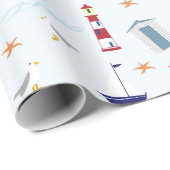 Nautical Birthday Party Invitation and accessoires Cadeaupapier (Rol Hoek)