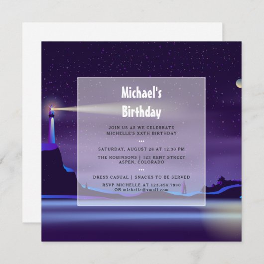 Nautical Birthday Party Invitation Kaart (Voorkant / Achterkant)