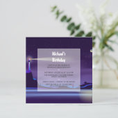 Nautical Birthday Party Invitation Kaart (Staand voorkant)