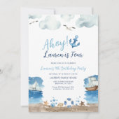Nautical Birthday Party Invitation Kaart (Voorkant)