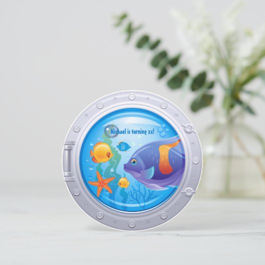 Nautical Birthday Party Invitation Kaart (Staand voorkant)