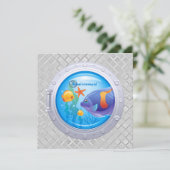 Nautical Birthday Party Invitation Kaart (Staand voorkant)