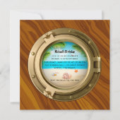 Nautical Birthday Party Invitation Kaart (Voorkant)