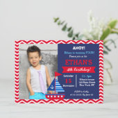 Nautical Birthday Party Invitations Kaart (Staand voorkant)