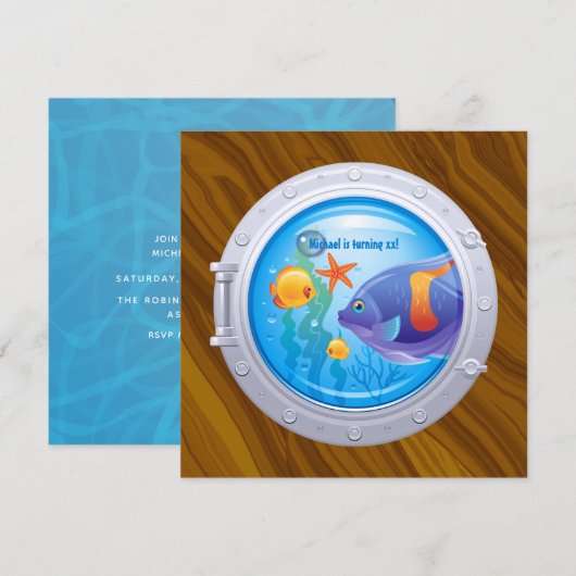 Nautical Birthday Party Kaart (Voorkant / Achterkant)