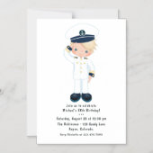 Nautical Birthday party Little Navy Boy Magnetische Uitnodiging (Voorkant)