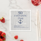 Nautical Birthday Party Navy Blue Fun Facts Servet (Insitu)