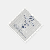 Nautical Birthday Party Navy Blue Fun Facts Servet (Hoek)