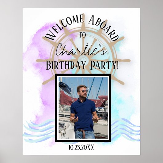 Nautical Birthday Welcome Sign van 16 x 20 inch Poster (Voorkant)