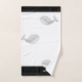 Nautical Black White and Grey Whale Bad Handdoek (Handdoek)