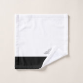 Nautical Black White and Grey Whale Bad Handdoek (Wasdoekje)