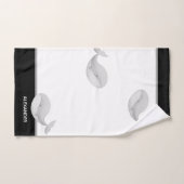 Nautical Black White and Grey Whale Bad Handdoek (Handdoek)