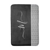 Nautical Black White Elegant monogram initiaal Bat Badmat (Voorkant Verticaal)