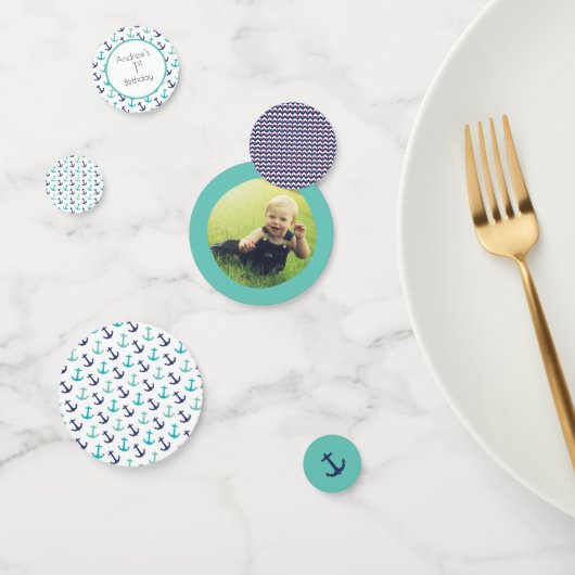 Nautical Blauw Anker Confetti (Groep)