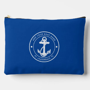 Nautical Blauw Bootanker en Naam Custom Etui