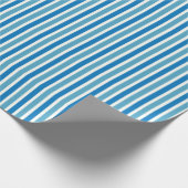 Nautical Blauw Strepenpatroon Cadeaupapier (Hoek)