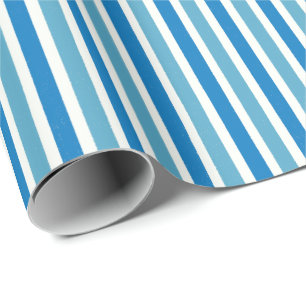 Nautical Blauw Strepenpatroon Cadeaupapier