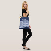 Nautical Blauw Witte Rode Anker Monogram Tas (Op model)