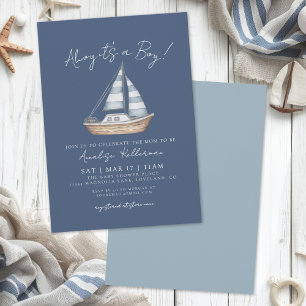 Nautical Blauwe Baby Shower voor Jongen Kaart