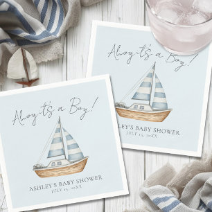 Nautical Blauwe Baby Shower voor Jongen Servet