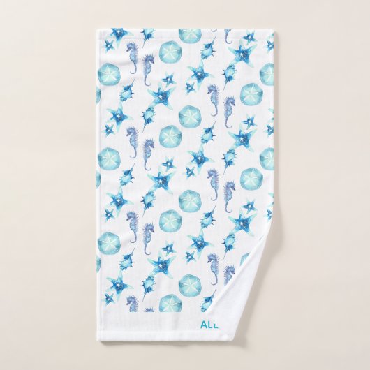 Nautical Blauwgroen Blue Coastal Zee Life Bad Handdoek (Handdoek)